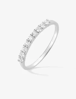 Alliance serti griffes or blanc 375 ‰ et oxydes de zirconium - Mariage