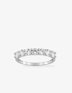 Alliance serti griffes or blanc 375 ‰ et oxydes de zirconium - Mariage