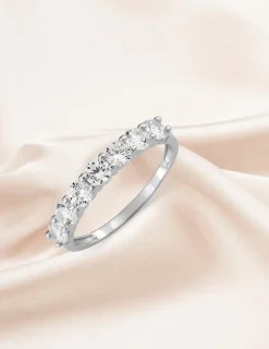 Alliance serti griffes or blanc 375 ‰ et oxydes de zirconium - Mariage