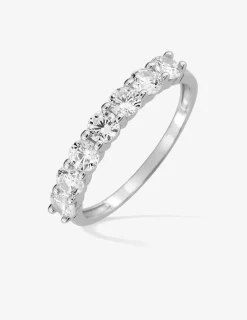 Alliance serti griffes or blanc 375 ‰ et oxydes de zirconium - Mariage