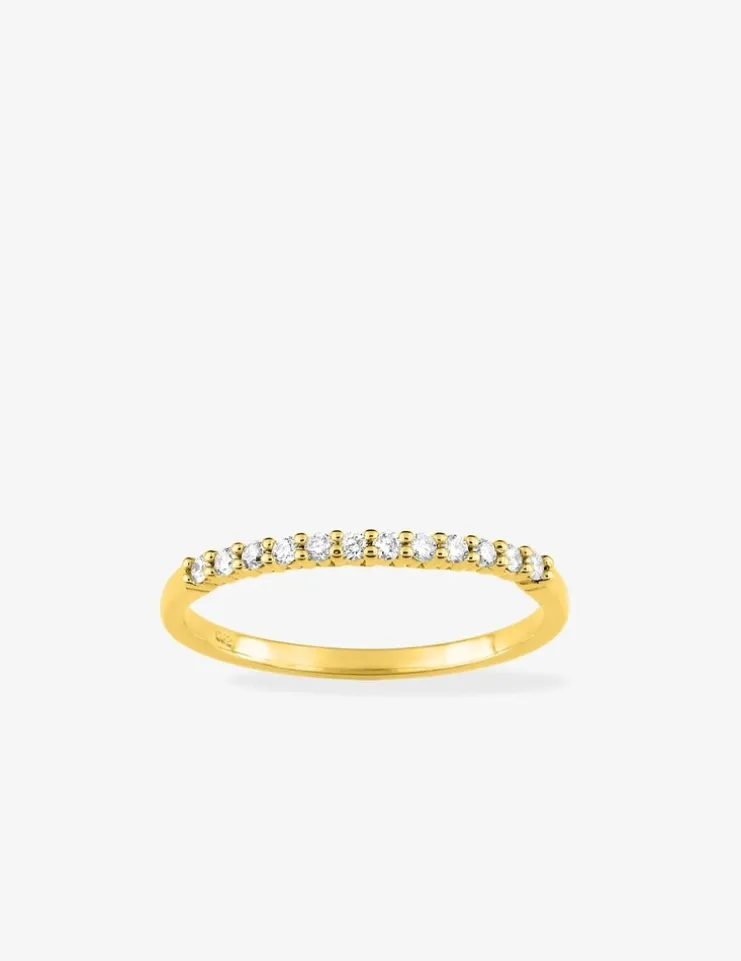 Alliance serti griffes or jaune 375 ‰ et oxydes de zirconium - Mariage