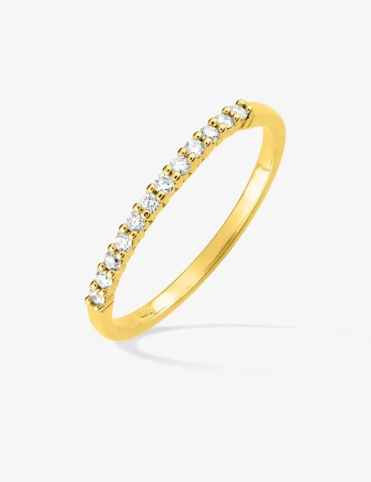 Alliance serti griffes or jaune 375 ‰ et oxydes de zirconium - Mariage