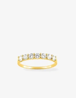 Alliance serti griffes or jaune 375 ‰ et oxydes de zirconium - Mariage