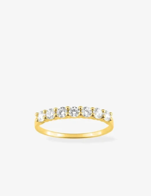 Alliance serti griffes or jaune 375 ‰ et oxydes de zirconium - Mariage