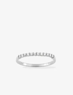 Alliance serti griffes or blanc 375 ‰ et oxydes de zirconium - Mariage