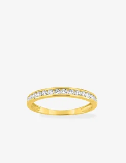 Alliance serti rail or jaune 375‰ et oxydes de zirconium - Mariage