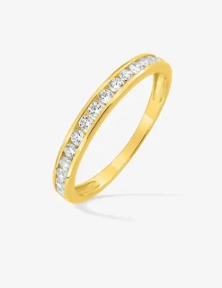 Alliance serti rail or jaune 375‰ et oxydes de zirconium - Mariage