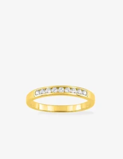 Alliance serti rail or jaune 375 ‰ et oxydes de zirconium - Mariage