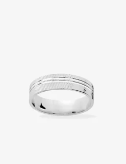 Alliance texturée double rainure argent rhodié 925 ‰ 5 mm SO OR