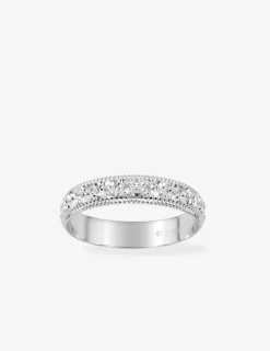 Alliance texturée fantaisie argent rhodié 925 ‰ 4 mm SO OR