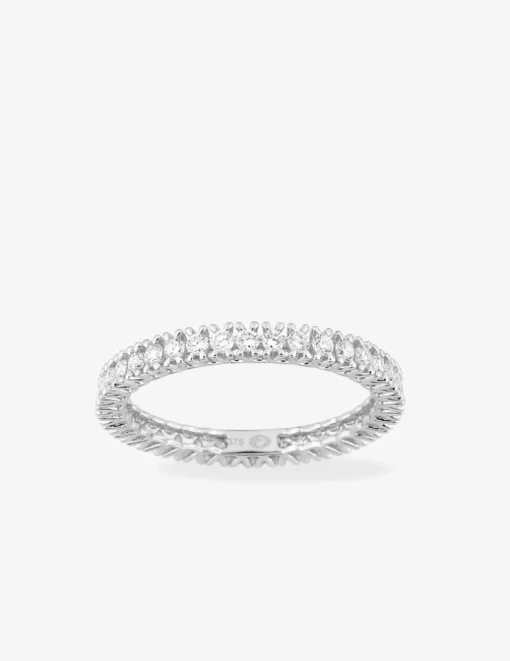 Alliance tour complet taille 54 en or blanc 375 ‰, diamants synthétiques 0,70 ct SO OR