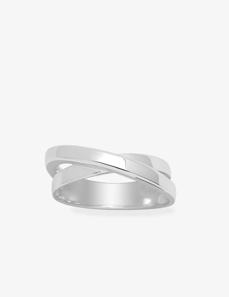 Bague 2 anneaux croisés argent rhodié 925 ‰ SO OR
