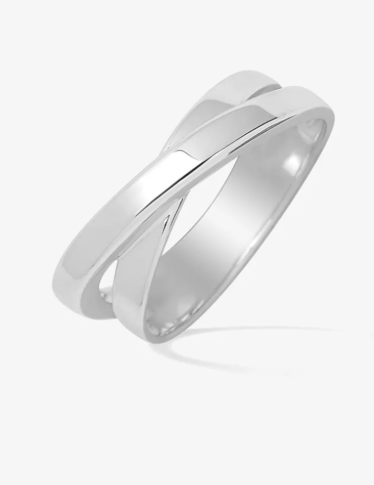 Bague 2 anneaux croisés argent rhodié 925 ‰ SO OR