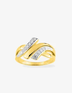Bague 3 brins plaqué or, rhodium et oxydes de zirconium SO OR