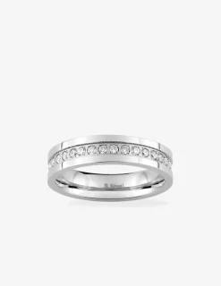 Bague 5 mm acier et oxydes de zirconium synthétiques SO OR