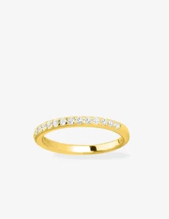Bague 1,5 mm serti griffes plaqué or et oxydes de zirconium SO OR