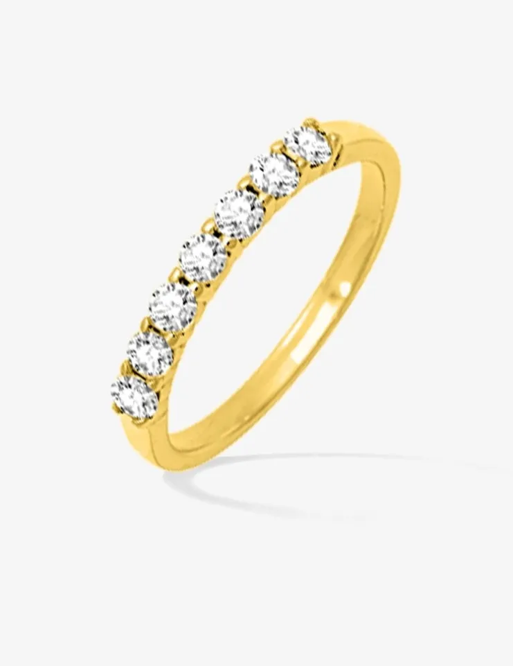 Bague 2 mm serti griffes plaqué or et oxydes de zirconium SO OR