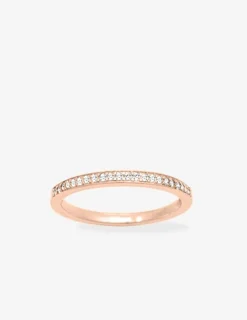 Bague 1,5 mm serti rail plaqué or rose et oxydes de zirconium SO OR