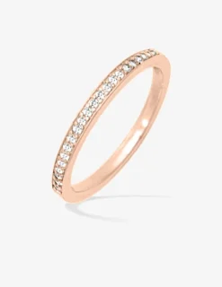 Bague 1,5 mm serti rail plaqué or rose et oxydes de zirconium SO OR