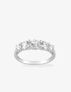 Bague 5 pierres argent rhodié 925 ‰ et oxyde de zirconium SO OR