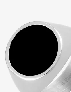 Bague acier CARGO plateau rond 16 mm en carbone noir SO OR
