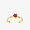 Bague acier doré avec rubis SO OR