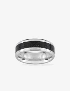 Bague acier effet tissé SO OR