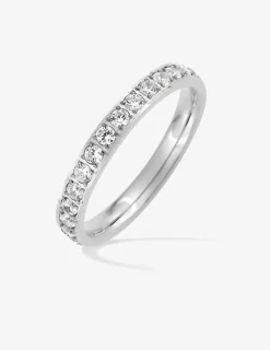 Bague acier gris et oxydes blancs SO OR
