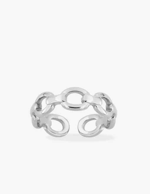 Bague acier gris motif anneaux SO OR