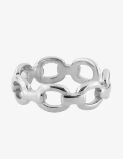 Bague acier gris motif anneaux SO OR