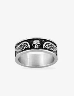 Bague acier gris motif tete de diable SO OR