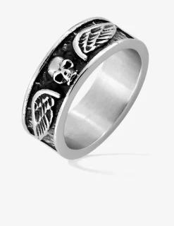 Bague acier gris motif tete de diable SO OR