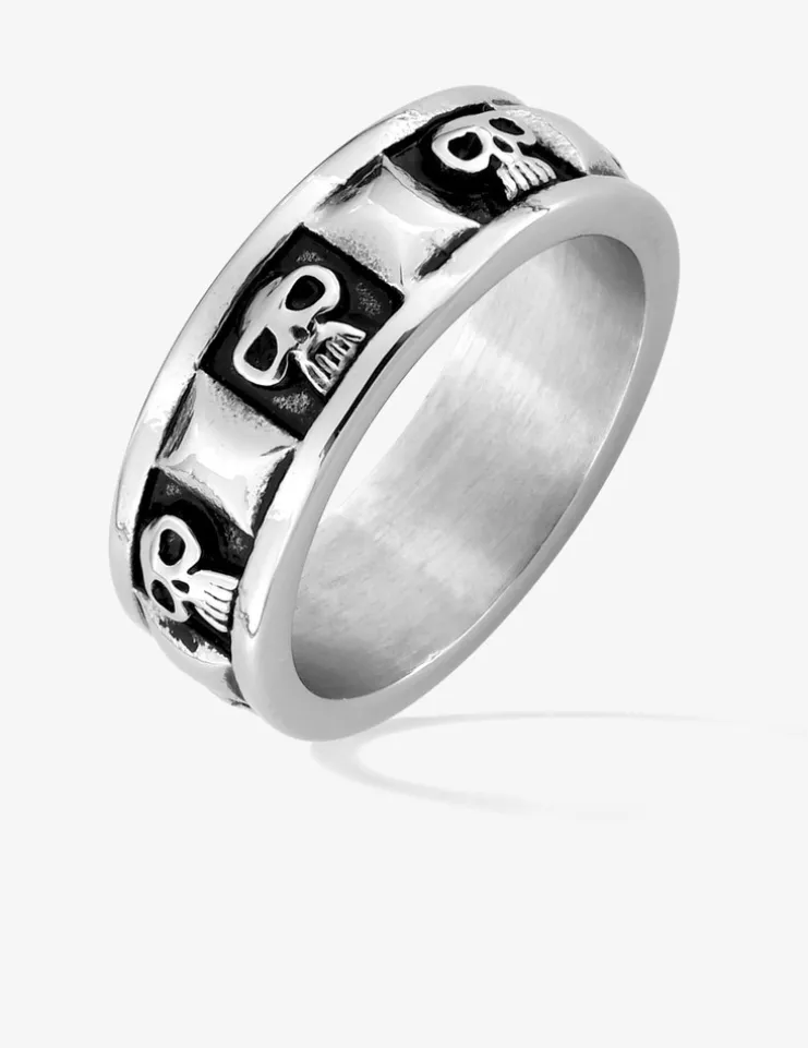 Bague acier vintage motif gothique SO OR