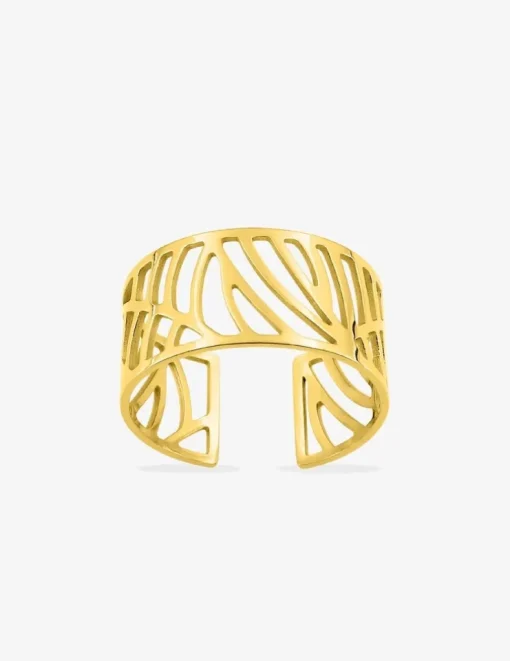 Bague ajourée en acier doré SO OR