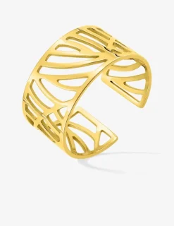 Bague ajourée en acier doré SO OR
