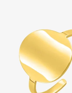 Bague ajustable en acier doré, motif rond SO OR