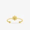 Bague ajustable en acier doré, motif fleur SO OR
