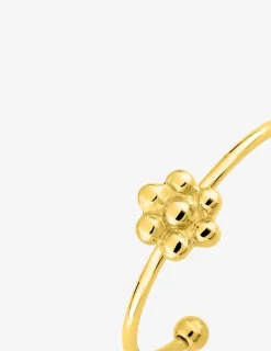 Bague ajustable en acier doré, motif fleur SO OR