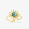 Bague ajustable en acier doré, turquoise bleu SO OR