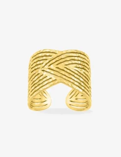 Bague ajustable en acier doré SO OR