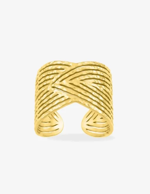 Bague ajustable en acier doré SO OR