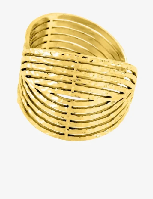 Bague ajustable en acier doré SO OR