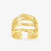 Bague ajustable et ajourée en acier doré SO OR