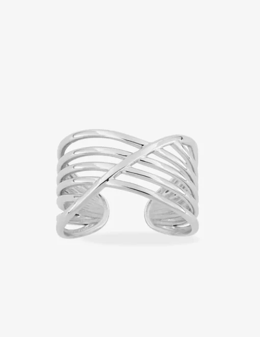 Bague ajustable multi anneaux acier SO OR