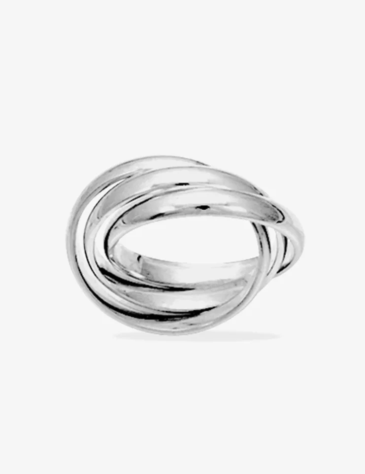 Bague alliance argent 925‰ 3 anneaux entrelacés lisses unicolore SO OR
