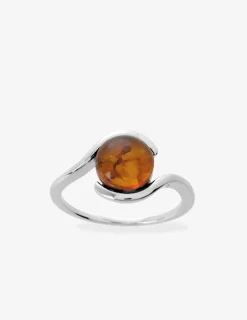 Bague ambre en argent 925‰ rhodié SO OR