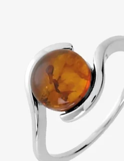 Bague ambre en argent 925‰ rhodié SO OR
