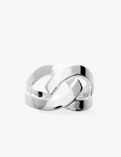 Bague anneaux croisés argent rhodié 925 ‰ SO OR