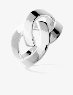 Bague anneaux croisés argent rhodié 925 ‰ SO OR