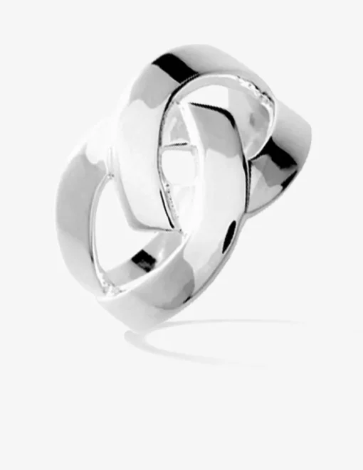 Bague anneaux croisés argent rhodié 925 ‰ SO OR